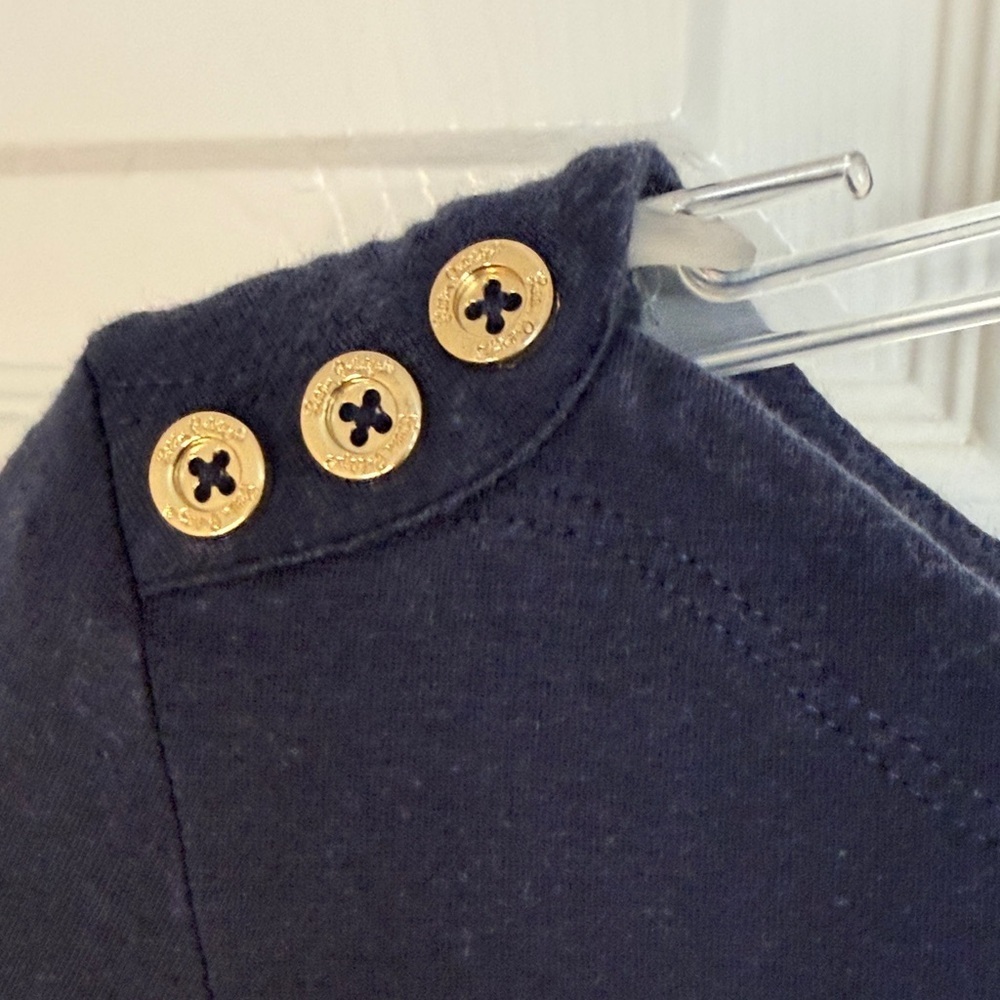 Lilly Pulitzer Navy Long Sleeve with Gold Buttons - Picture 3 of 5